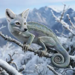 Arctic fox + Chameleon